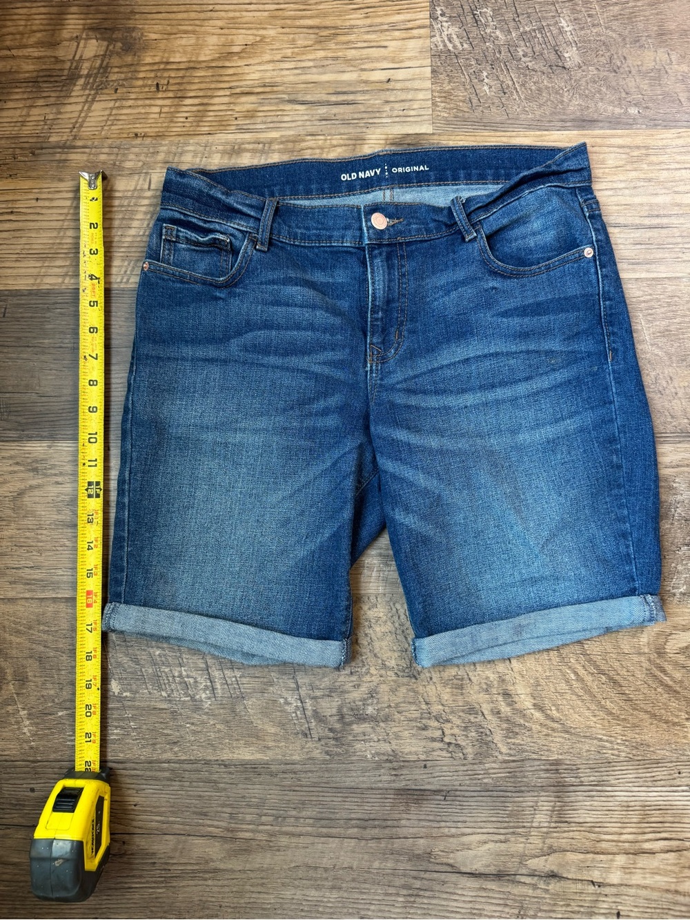 Old Navy Medium Blue Rolled Cuff Denim Shorts